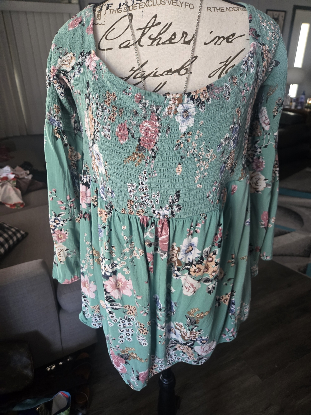 Torrid Smocked Off Shoulder Babydoll Top. So Pretty! Size 2XL